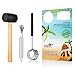 Coconut Opener Set for Young & Mature Coconuts by CoCoMaster |Coconut Tools for Meat Removal with Hammer & Stainless Steel Knife |Premium Utensil,Easy to Use and Comfortable,Super Safe For Your Hands