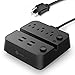 iClever USB Charger/Power Strip/Desktop Charging Station with 3 Outlet 4 USB Ports, 10A 5ft Extension Cord, Dual Switch Control,Multitude Outlets Phone/Tablet Stand for Home, Office & Hotel- Black primary