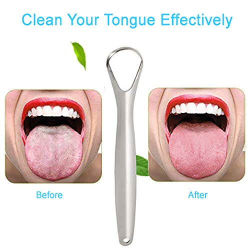 Tongue Scraper Cleaner Surgical Grade Stainless Steel (Pack of 4) - Tongue Cleaner for Adults, Kids, Men & Women - Cure Bad Breath with BPA-Free Metal Tongue Scrapers for Better Dental Hygiene