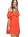 Milumia Women's Off Shoulder Ruffles Shift Loose Summer Vacation Mini Dress Orange X-Large