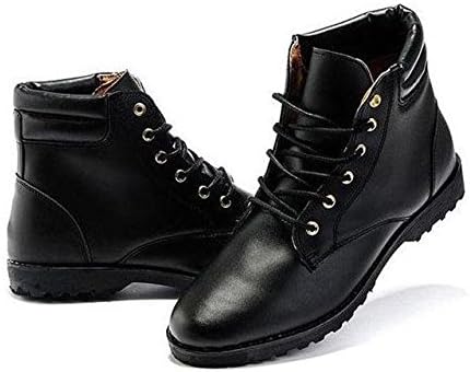 Hello 999 Pu Leather Boots Male Casual Pointed Toe Comfortable Boots. (7, Black)