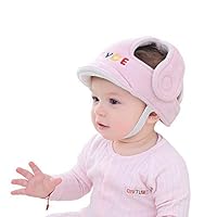 Baby Adjustable Safety Helmet Infant Head Protector Breathable Headguard for Toddlers Learn to Walk(Pink)