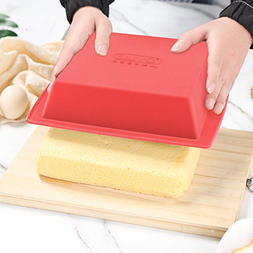 8 inch Silicone Square Cake Pan, 8x8 Baking Pan, Brownie Pan Set of 2