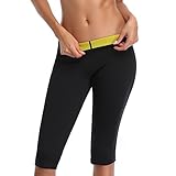 Bolkopess Women's Slimming Neoprene Sauna Pants for Weight Loss, Hot Sweat Waist Trainer Thermo Workout Capris Leggings Fat Burning Shorts Body Shaper