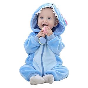 TMEOG Baby rompertjes Pasgeboren Meisjes Jongens Dieren Rits Hooded Jumpsuit Herfst Winter Flanel Kleding Unisex