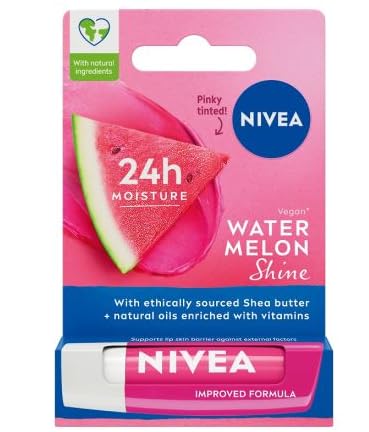 Nivea Lip Care Fruity Shine Lip Balm, 4.8 g, Watermelon, Pack of 6