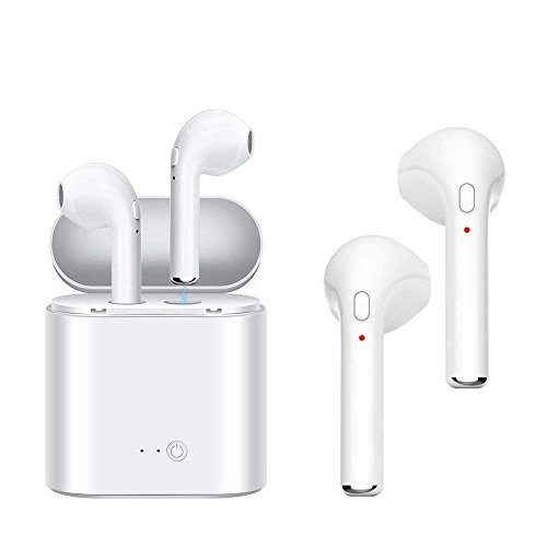 Wireless Headset - Bluetooth Women s Wireless Headset Men - Sports in-Ear Headphones Wireless Headset Stereo Headset Bluetooth Headset with Microphone Mini in-Ear Headphones (White)