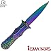 Falcon Elite Skull Spring Assisted Pocket Knife - Tactical Style Knife (Rainbow)