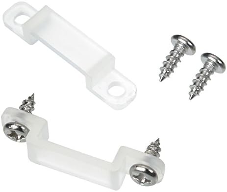 10mm/0.4 Inches Translucence Soft Silicone Mounting Bracket Holder for LED Strip Lights (Screws NOT included)