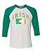shop4ever Vintage Irish Flag Shamrock Baseball Shirt St. Patricks Day Raglan Shirt Large White/Kelly6785