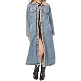 Ru Sweet Women's Winter Long Sherpa Fleece Lined Denim Jacket Trench Coat Casual Distressed Button Down Jean