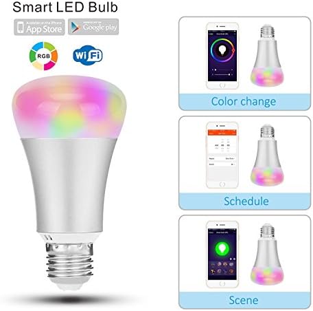 UL Listed Silver WiFi Smart LED Light Bulb Works with Amazon Alexa, Color &amp; Brightness Changing - 2yr Warranty