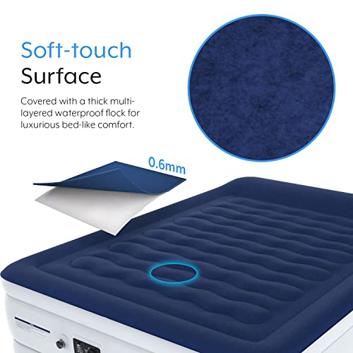 Active Era Luxury Queen Air Mattress with Built in Pump with Builtin Electric Pump and Raised