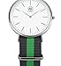 AIBI Men's Watch Analog Quartz Green Nylon Band Waterproof Watches For Mens With 40mm Case