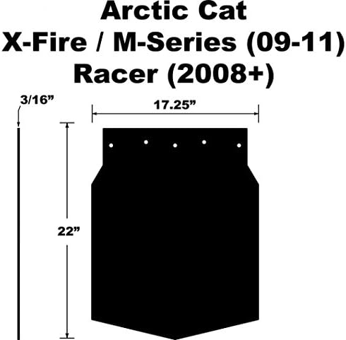 Proven Design SF-209MSPB Snowmobile Mud Flap Arctic Cat M-Series/X-Fire 2009-2011 Plain Black Snow Flap