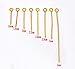 800 PC Mixed Sizes Gold Plated Eye Pins Findings Head Pins, 2.1mm Hole, 0.7mm Thick, DIY Jewelry Making