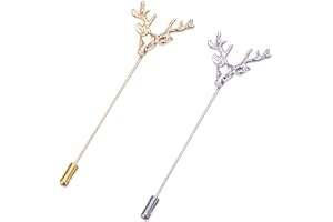 AngelShop Men Metal Brooch Pin Vintage Lapel Stick Pin Suit Tie Brooch Badge 2PCS