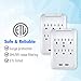 Maximm Multi-Outlet Wall Adapter (2-Pack) Surge Protector (300 Joules) 2-USB Ports 2.1A Wall Charger, Wall Mount Charging Center 6 AC Outlet Wall Mount Adapter, ETL Certified
