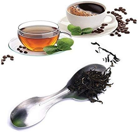 Xunda Stainless Steel Tea Leaves Scoop,2 In 1 Coffee Tea Spoon With 2 Measuring Scoops