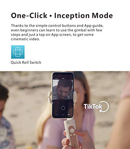 hohem Smartphone Gimbal Stabilisator, 3-Achsen Handy Gimbal Stabilisator für iPhone 12/11/X/Max Samsung Huawei usw, One-Click Bedienung, Sportmodus, Gesichtsverfolgungs, Bewegungszeitraffer (Schwarz)