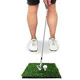 Rukket Golf Hitting Grass Mat | Realistic Fairway & Rough | Portable Driving, Chipping, Training Aids, Equipment for Residential Backyard & Indoor Practice with Rubber Tee & Balls (Mini-Turf Rough)
