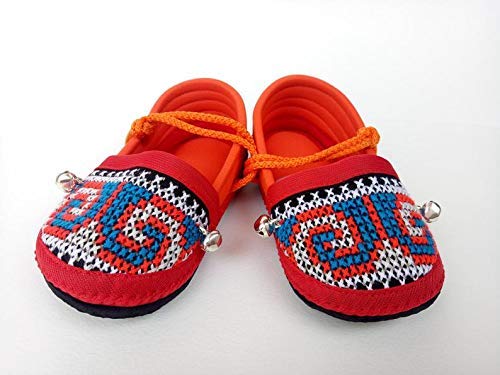 orange baby shoes