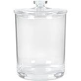 ForPro Professional Collection Acrylic Apothecary Jar with Lid, 60 Oz Storage Container for Bathroom, Kitchen and Office, 7.75" x 5"