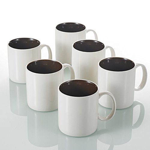 Panbado-Kaffeebecher-6-teilig-Set-aus-Porzellan-450-ml-Kaffeetassen-Braun-Creme