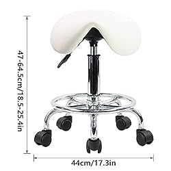 KKTONER Saddle Stool with Foot Rest PU Leather