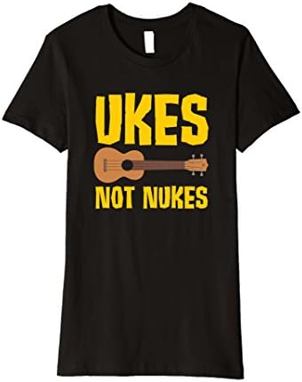 Women's Ukes Not Nukes T-Shirt Large Black