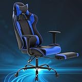 BestMassage Executive Recliner Gaming Chair, Racing Style High-Back Office Chair with Footrest Lumbar Support and Headrest est