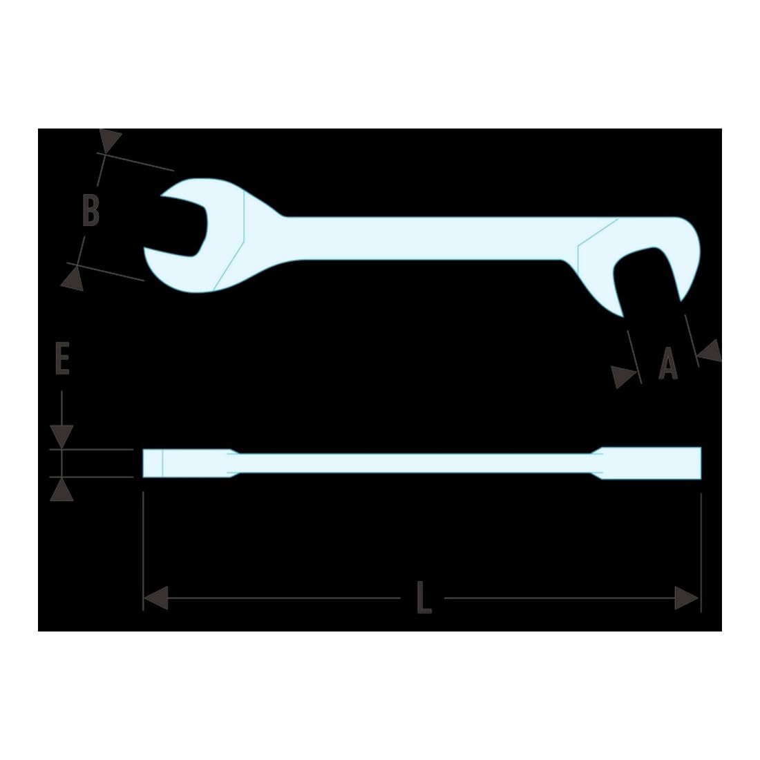 FACOM Open-End Spanner 15 and 75GR.SW 9/16, 1 Piece, 34.9/16