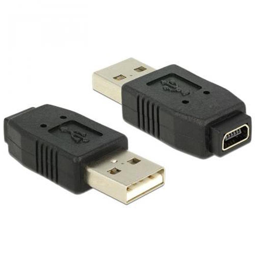 DeLOCK-adaptateur Gender Changer USB-A to USB Mini 5 pin-b (-câble Black Male/Female)