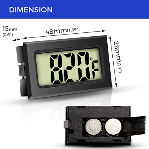 Quiote Refrigerator Fridge Thermometer, Waterproof Digital Freezer Room Mini Thermometer with LCD Display for Kitchen, Home, Restaurants (6 Pack)