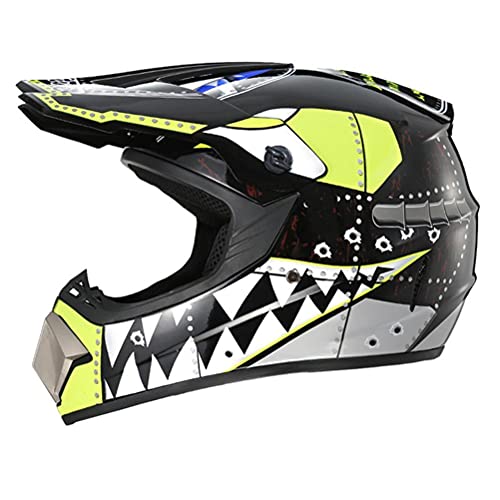 Full Face Motocross Helmet for Children and Adults Motocross Helmet Full Face Motorcycle Helmet with Protective Glasses Gloves