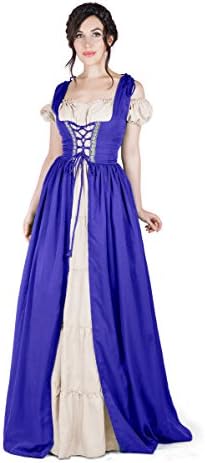 Boho Set Medieval Irish Costume Chemise and Over Dress