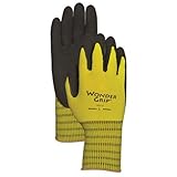 LFS Inc Wonder Grip WG310XS Extra Grip Seamless Knit Work Gloves, Double-Coated Black Latex Palm, Excellent Wet or Dry Grip, X-Small, Yellow