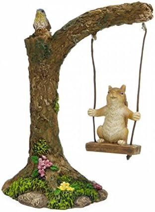 Miniature Fairy Garden Squirrel Tree Swing MG268