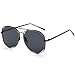 SOJOS Aviator Sunglasses Metal Frame Flat Mirrored Lens SJ1004 with Black Frame/Grey Lens