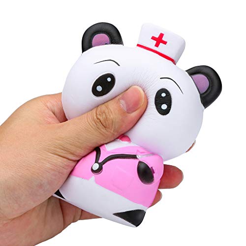 Mikilon Slow Rising Toy, Squishies Doctor Panda Kawaii Cream Scented Slow Rising Stress Relief Toy (B)