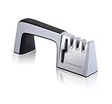 Koolife 4-in-1 Knife Sharpener for All Knives and Kitchen Scissors Professional 4 Stage Knife Sharpening System,Black