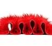 Faux Fur Fabric Long Pile Monkey Shaggy FIRE RED / 60