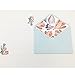QingLanJian 16 Pretty Flower Small Letter Writing Lined Paper and 8 Envelopes Stationary Set with Matching Seal Stickers
