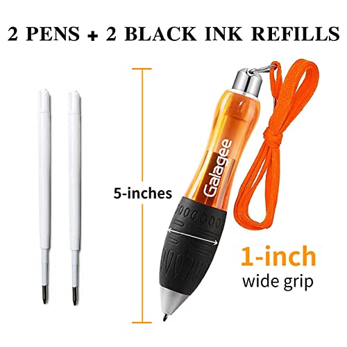 Galagee Super Big Fat Heavy Weighted Pens Large Wide Grip Pens Hand