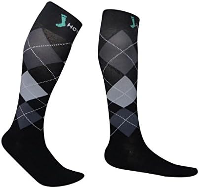 Business Travel Socks - Comfortable 20-30 mmHg Graduated Compression Socks for Men &amp; Women, Rich Cotton Yarn with Classic Argyle