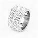 Jewelrysays 12MM Wide 8 Row Clear Crystal Ring Men Women Stainless Steel Iced Out Rings(Silver,9)