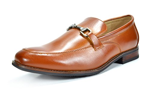 Bruno marc men s charter-3 brown leather lined dress lo…