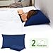 Adoric Queen Size Brushed Microfiber Pillow Cases with Envelope Closure End, Wearable Case-2Pcs,Blue