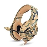 ONIKUMA Stereo Gaming Headset for PC, PS4, Xbox One, Playstation Games, Noise Cancelling Over Ear Headphones for Laptop, Nintendo Switch(Camouflage)