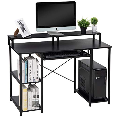 Topsky Computer Desk With Storage Shelves at Gregorio Roberts blog